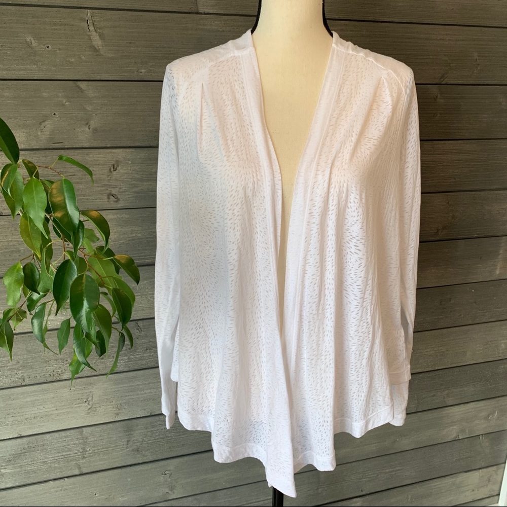Columbia white draping open front cardigan medium